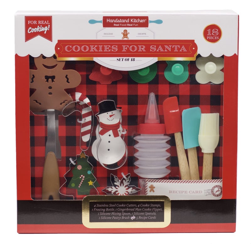 Handstand Kitchen 18Piece Cookies for Santa Real Baking Set with Recipes for Kids - Image 4