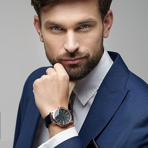 Cobee Leather Watch Straps, Soft Calfskin Leather Watch Band Quick Release Replacement Watchband for Men Women Universal Watches Bracelet Stainless Steel Clasp Buckle (Dark Blue, 22mm) - Image 5