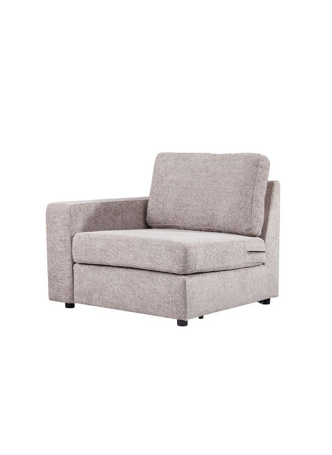 DANUBE HOME Odum 1 Seater Fabric Sofa With Left Arm Modern Design Single Seater Accent Chair Comfortable Living Room Furniture L103Xw99Xh90Cm - Brown  - Image 1