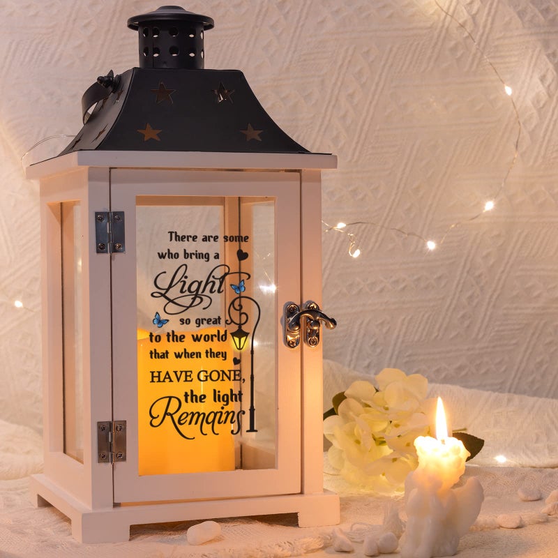 Memorial Lantern Sympathy Memorial Gifts for Loss of Loved One Mother Father Husband Bereavement Gift Ideas Black Metal Remembrance Gifts Tabletop Hanging Therere Some Who Bring a Light