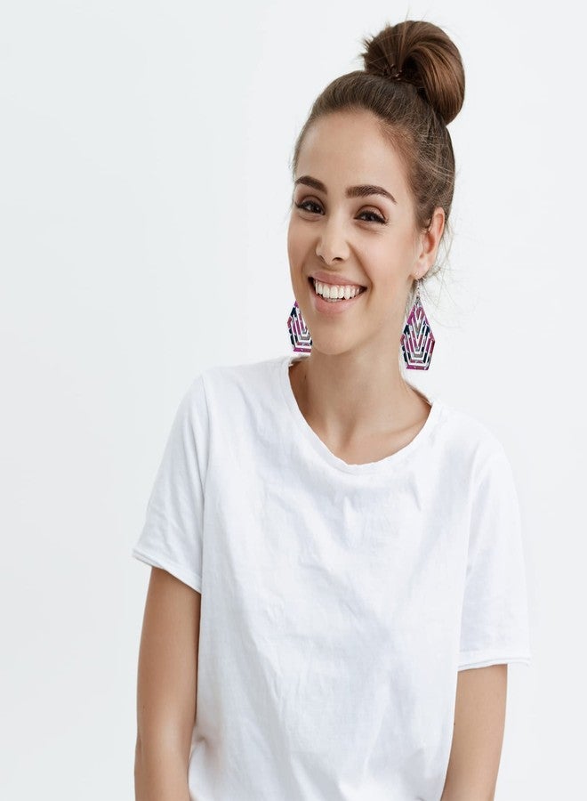 Arkit أقراط خشبية متدلية من أركيت للنساء، مجوهرات، أقراط خفيفة الوزن للفتيات (1، سايبر) - Image 2