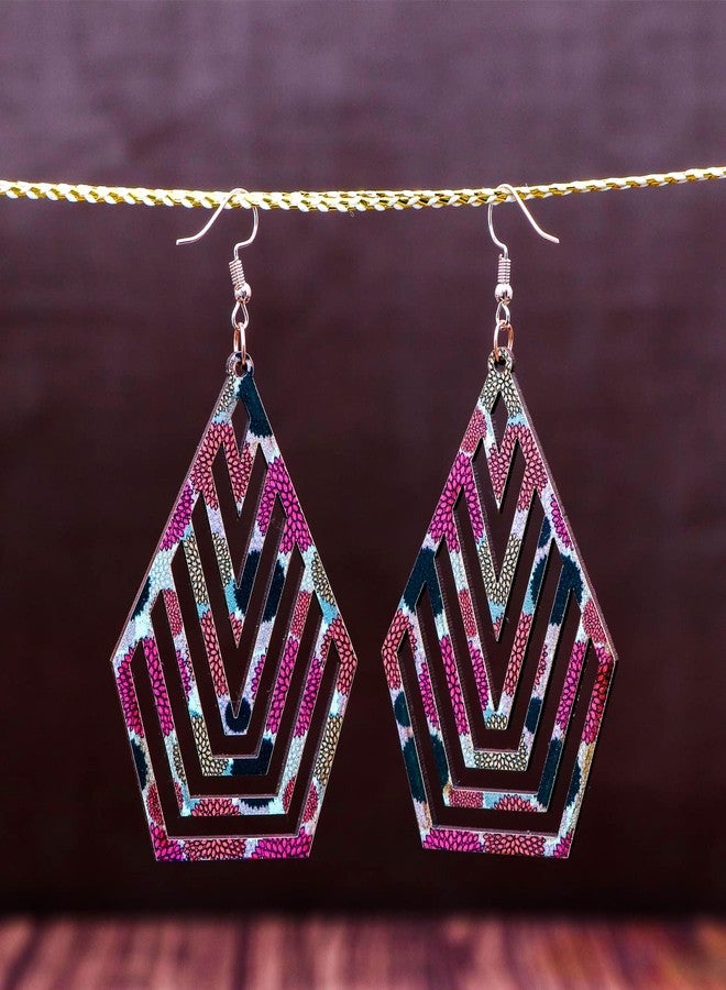 Arkit أقراط خشبية متدلية من أركيت للنساء، مجوهرات، أقراط خفيفة الوزن للفتيات (1، سايبر) - Image 5