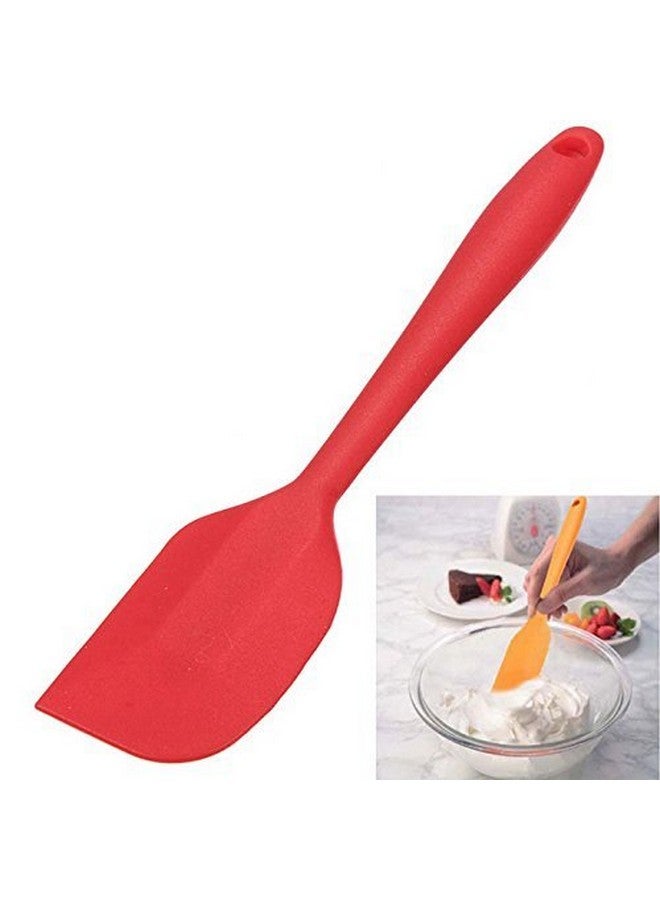 P-Plus International Silicone Spatula Set 2-Piece - 500ºF Heat-Resistant Baking Spoon Spatula - Seamless One-Piece Design Easy to Clean - Non-Stick Silicone Stainless Steel Core (RED(2 PCS 11"+8")) - Image 2