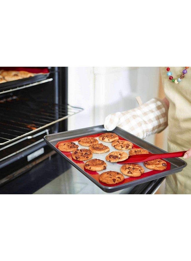 P-Plus International Silicone Spatula Set 2-Piece - 500ºF Heat-Resistant Baking Spoon Spatula - Seamless One-Piece Design Easy to Clean - Non-Stick Silicone Stainless Steel Core (RED(2 PCS 11"+8")) - Image 5