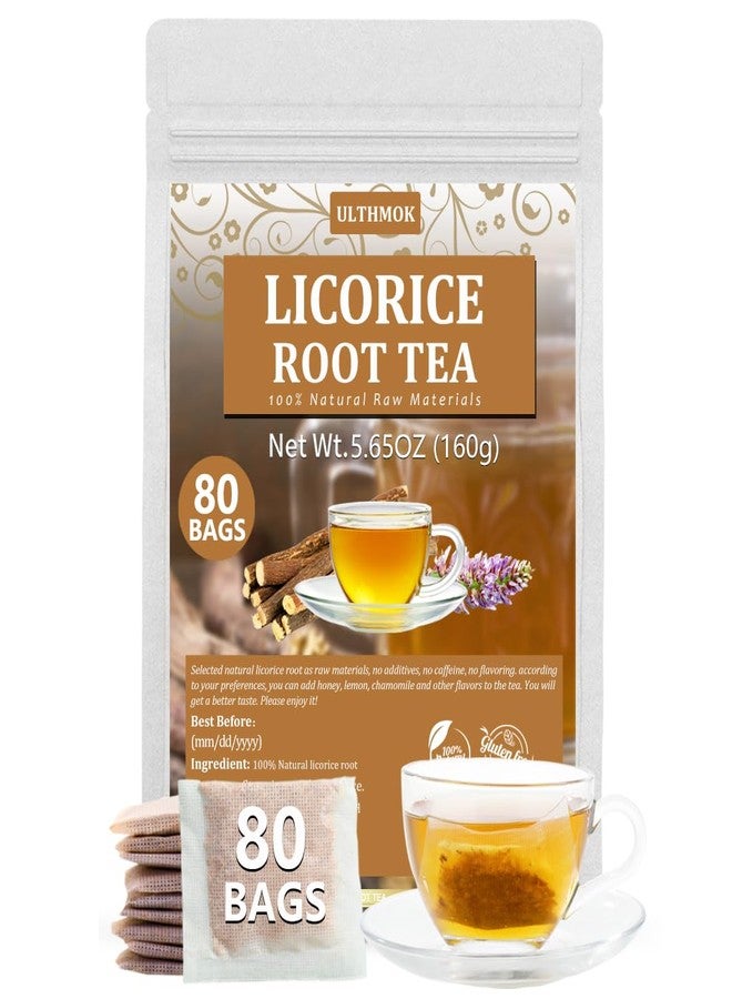 ULTHMOK Premium 80 Licorice Root Tea Bags, Made with 100% High Sweetness Wild Licorice Root, No Additives & Caffeine Free. - Image 1