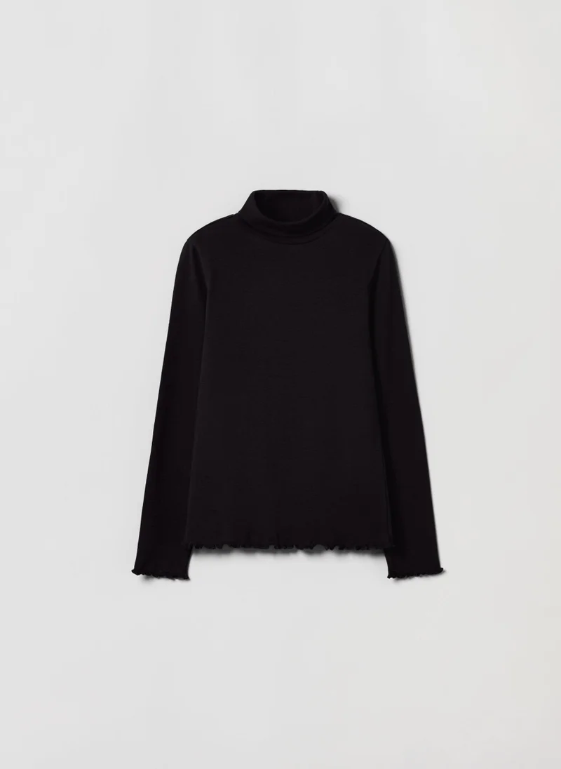 او في اس Ovs Girls Shirred Edged Turtleneck