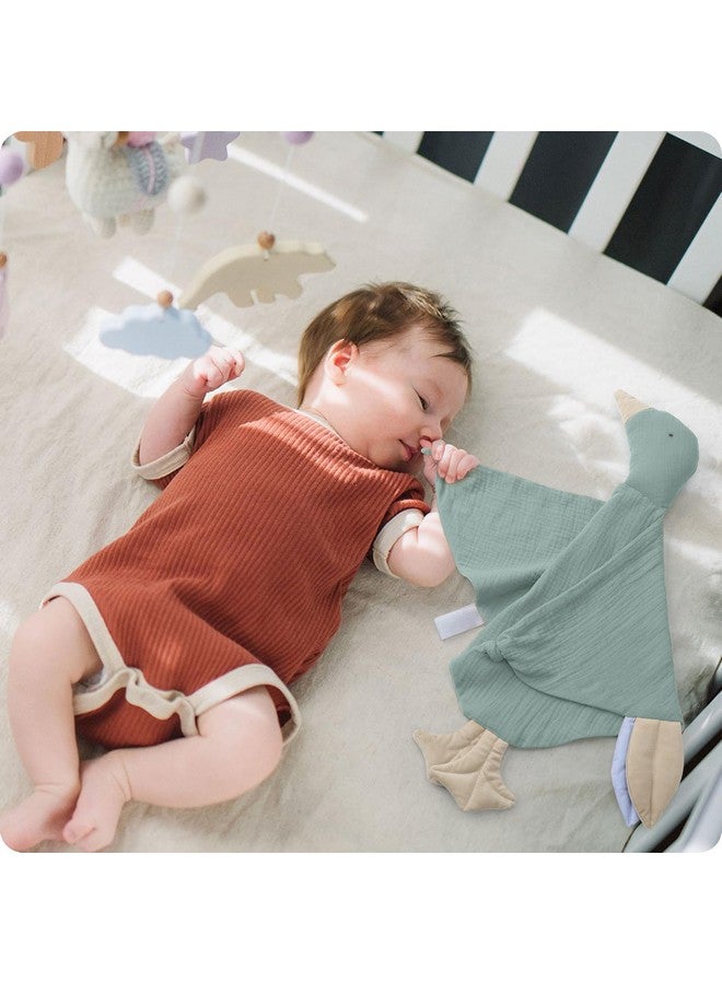 Knirose Muslin Cotton Goose Loveys Soft Breathable Newborn Security Blanket with Tags, for Baby Boy Girl, Neutral Muslin Fabric for Comfortable Sleep & Play, Ideal for Newborns, Toddlers - Image 2