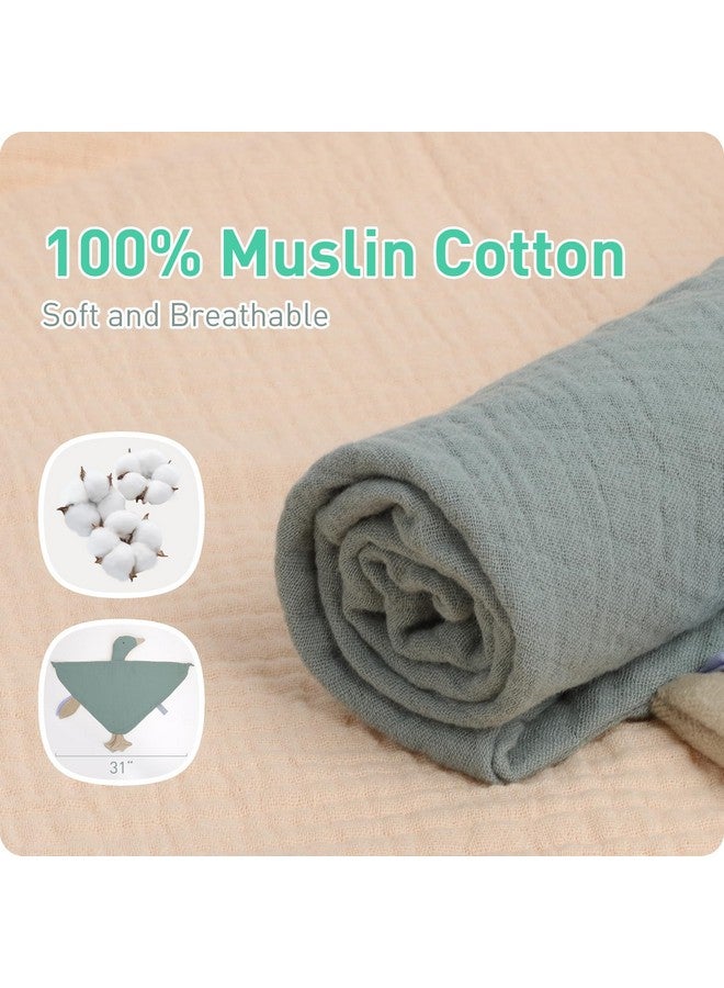 Knirose Muslin Cotton Goose Loveys Soft Breathable Newborn Security Blanket with Tags, for Baby Boy Girl, Neutral Muslin Fabric for Comfortable Sleep & Play, Ideal for Newborns, Toddlers - Image 5