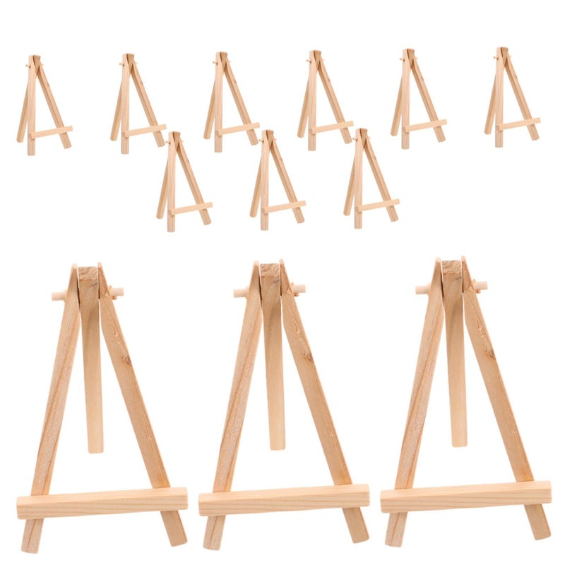 Wooden Tabletop Easel 12Pcs Mini Tripod Display Stand for Sign Space Saving Decorative Rack - Image 2