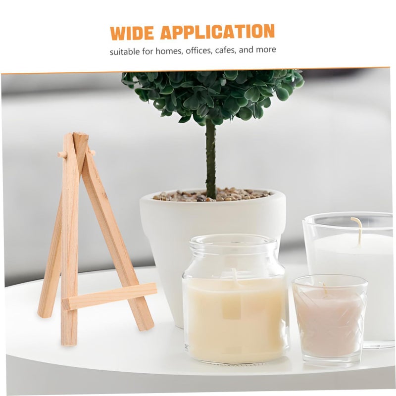 Wooden Tabletop Easel 12Pcs Mini Tripod Display Stand for Sign Space Saving Decorative Rack - Image 4