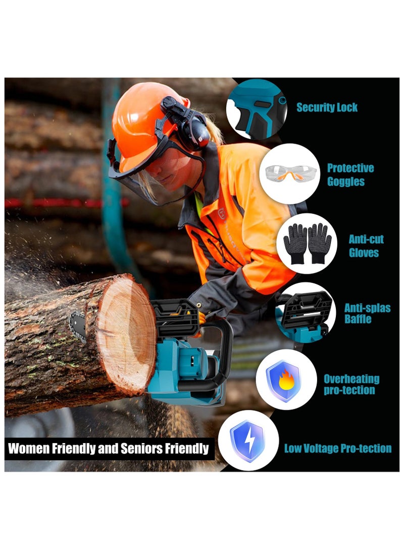 ZLH HITY 12-Inch Chainsaw, 1200W Brushless Motor, High Speed Cordless Electric Chainsaw with Auto Lubrication and Braking(2 batteries) - Image 3