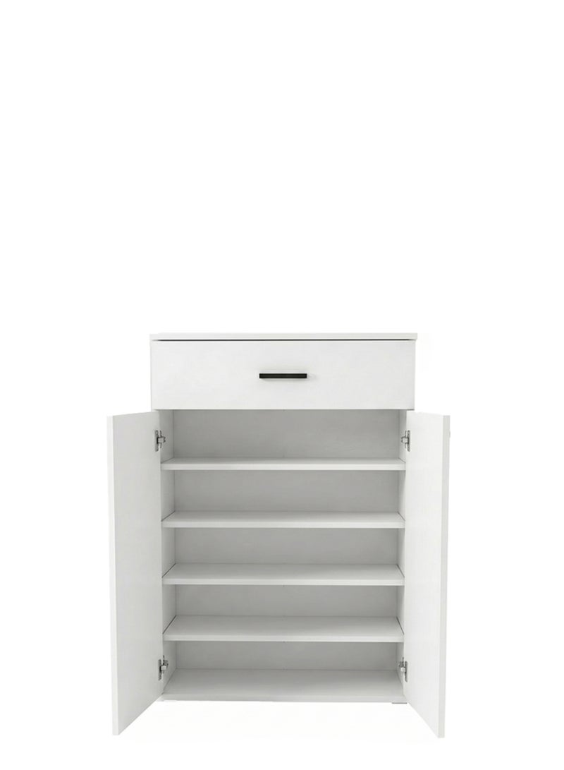 Furniture Store Modern shoe rack/shoe cabinet with a wide drawer and 5 shelves, MDF, in white, high-quality finish, from Furniture Store. - Image 3
