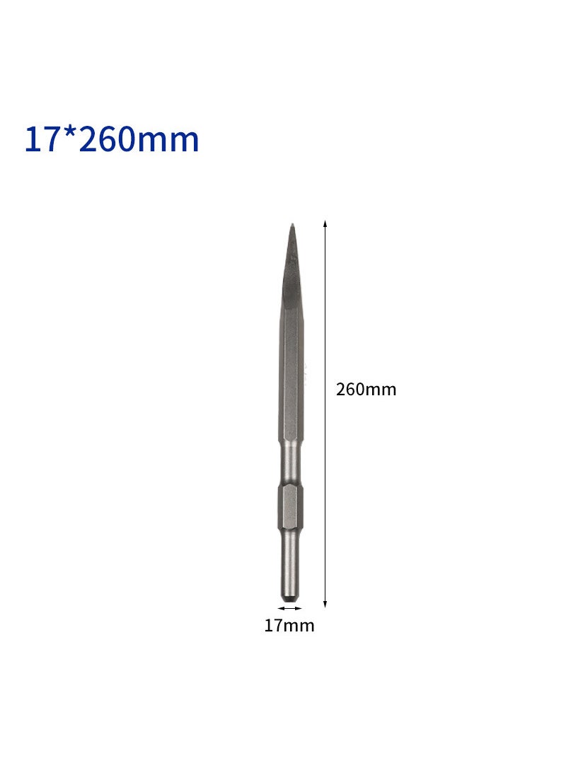 Generic Hex Handle Electric Drill Sharp Flat Wide Groove Concrete Wall Brick Surface Mixed Concrete Shovel 17X260 tip 