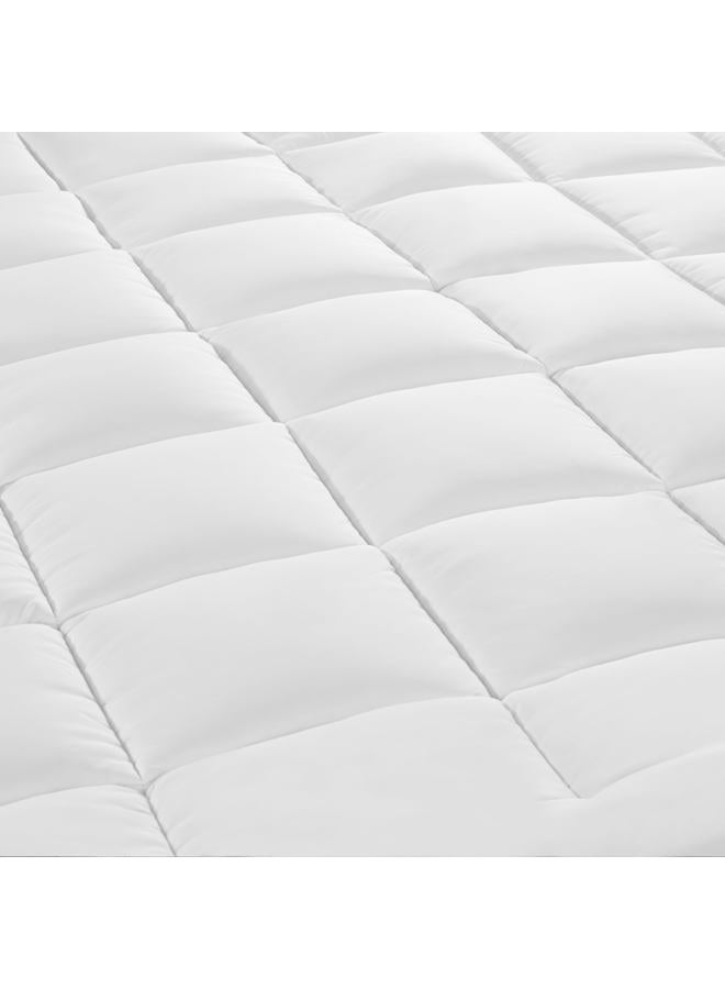 Serta Memory Flex Soft King Mattress Topper, 2" Pillow Top Mattress Pad, Cushioning Stain Resistant Mattress Protector with 15" Pocket for Secure Fit, Machine Washable, White - Image 4