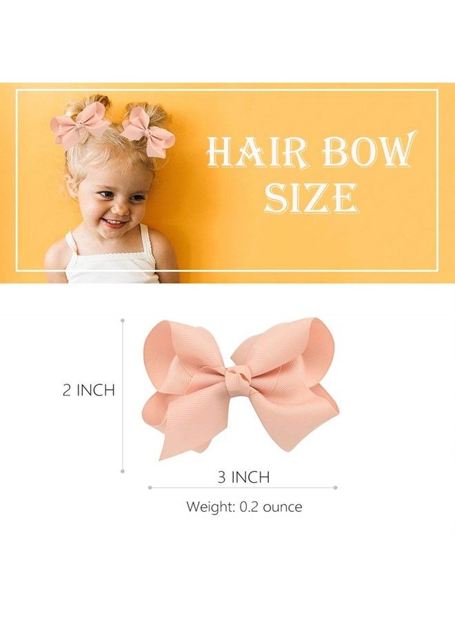 Aileam 30pcs Hair Bows for Girls 3" Toddler Bows Clips Boutique Bow Grosgrain Ribbon Alligator Clips Kids Teens Hair Accessories