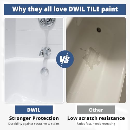 DWIL Tub Paint, Tub and Tile Refinishing Kit with Tools, White Bathtub Paint Water Based &Low Odor, Easy to Use for Sink Bathroom Shower, Semi-Gloss White, 25-30sq.ft - Image 2