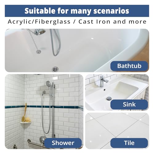 DWIL Tub Paint, Tub and Tile Refinishing Kit with Tools, White Bathtub Paint Water Based &Low Odor, Easy to Use for Sink Bathroom Shower, Semi-Gloss White, 25-30sq.ft - Image 5