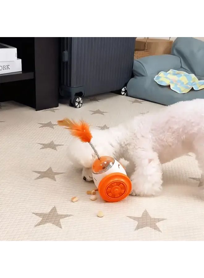 Orange Slow Feeder Puzzle Toy For Medium Large Dogs Interactive Durable Plastic No Batteries - Image 4
