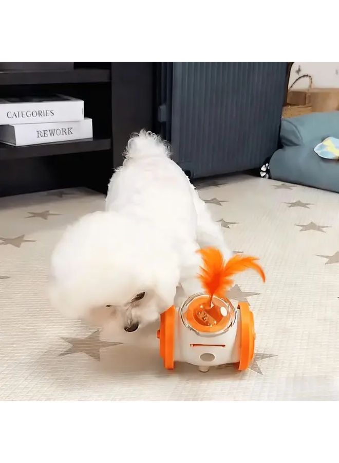 Orange Slow Feeder Puzzle Toy For Medium Large Dogs Interactive Durable Plastic No Batteries - Image 2