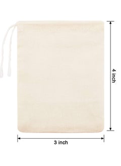 Y&D 50 Pieces Cheesecloth Bags for Straining Reusable Empty Tea Soup Spice Cooking Cold Brew Coffee Strainer (4 x 3 Inch)  - Image 2