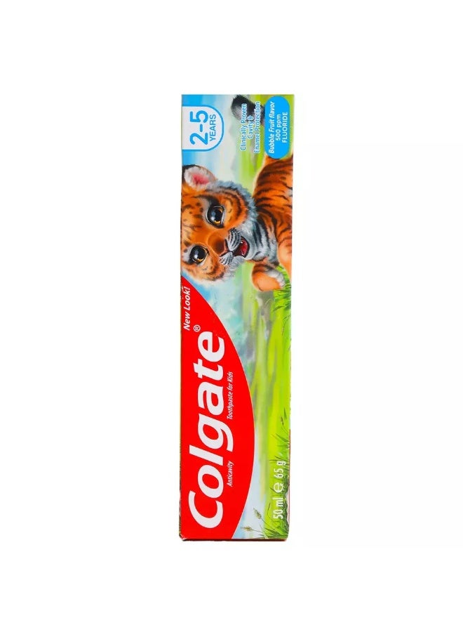 Colgate معجون أسنان كولجيت للأطفال من 2-5 سنوات مضاد للتسوس أسنان قوية بنكهة فواكه الفقاعات - 50 مل - Image 2
