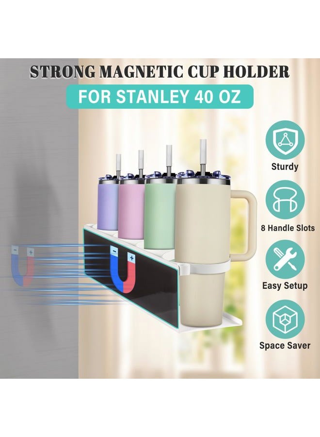 Linidcoud 2Pcs Magnetic Water Bottle Organizer for Stanley 30 40 oz Tumbler and Lid Magnetic Cup Holder Heavy Duty Tumbler Storage Organizer Drink Accessories Kitchen Cup Storage Rack for Fridge Cabinets Gifts - Image 3