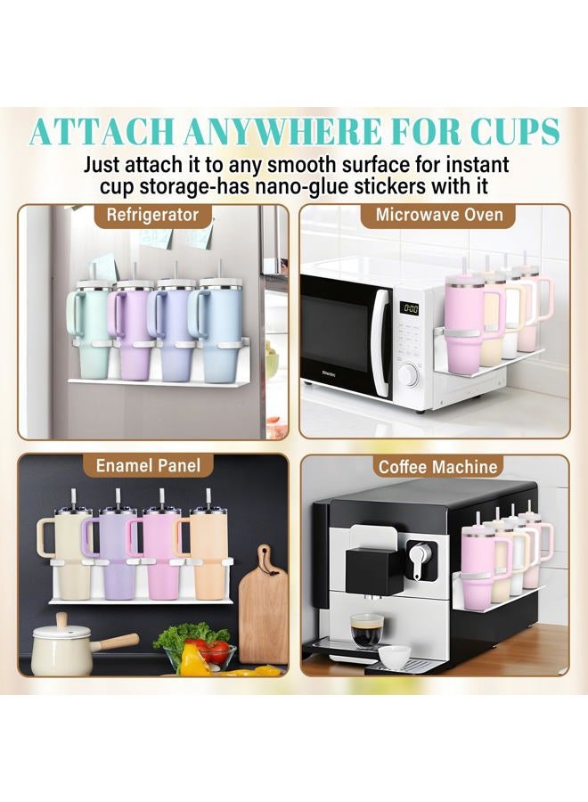 Linidcoud 2Pcs Magnetic Water Bottle Organizer for Stanley 30 40 oz Tumbler and Lid Magnetic Cup Holder Heavy Duty Tumbler Storage Organizer Drink Accessories Kitchen Cup Storage Rack for Fridge Cabinets Gifts - Image 2