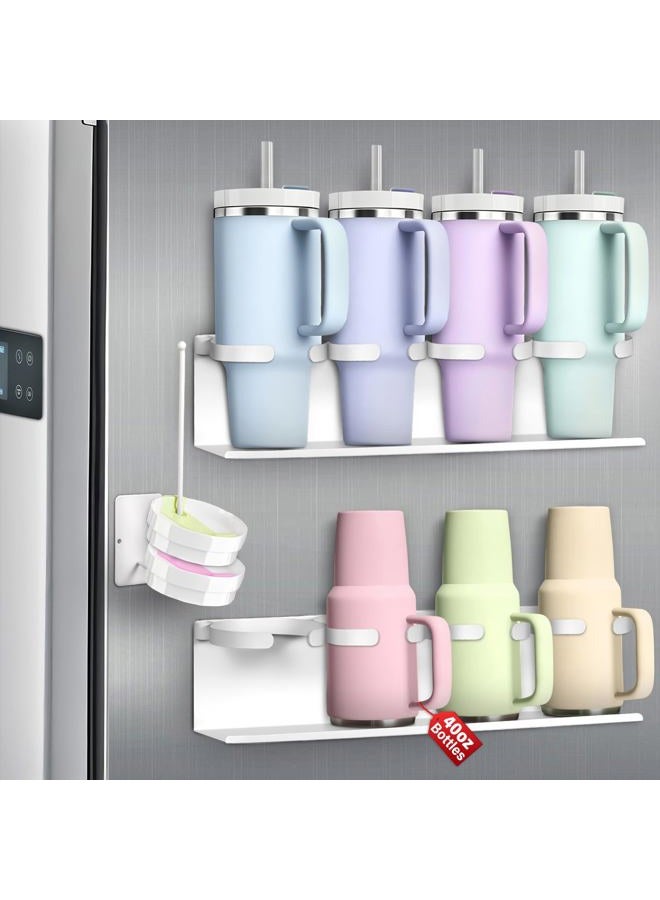 Linidcoud 2Pcs Magnetic Water Bottle Organizer for Stanley 30 40 oz Tumbler and Lid Magnetic Cup Holder Heavy Duty Tumbler Storage Organizer Drink Accessories Kitchen Cup Storage Rack for Fridge Cabinets Gifts - Image 1