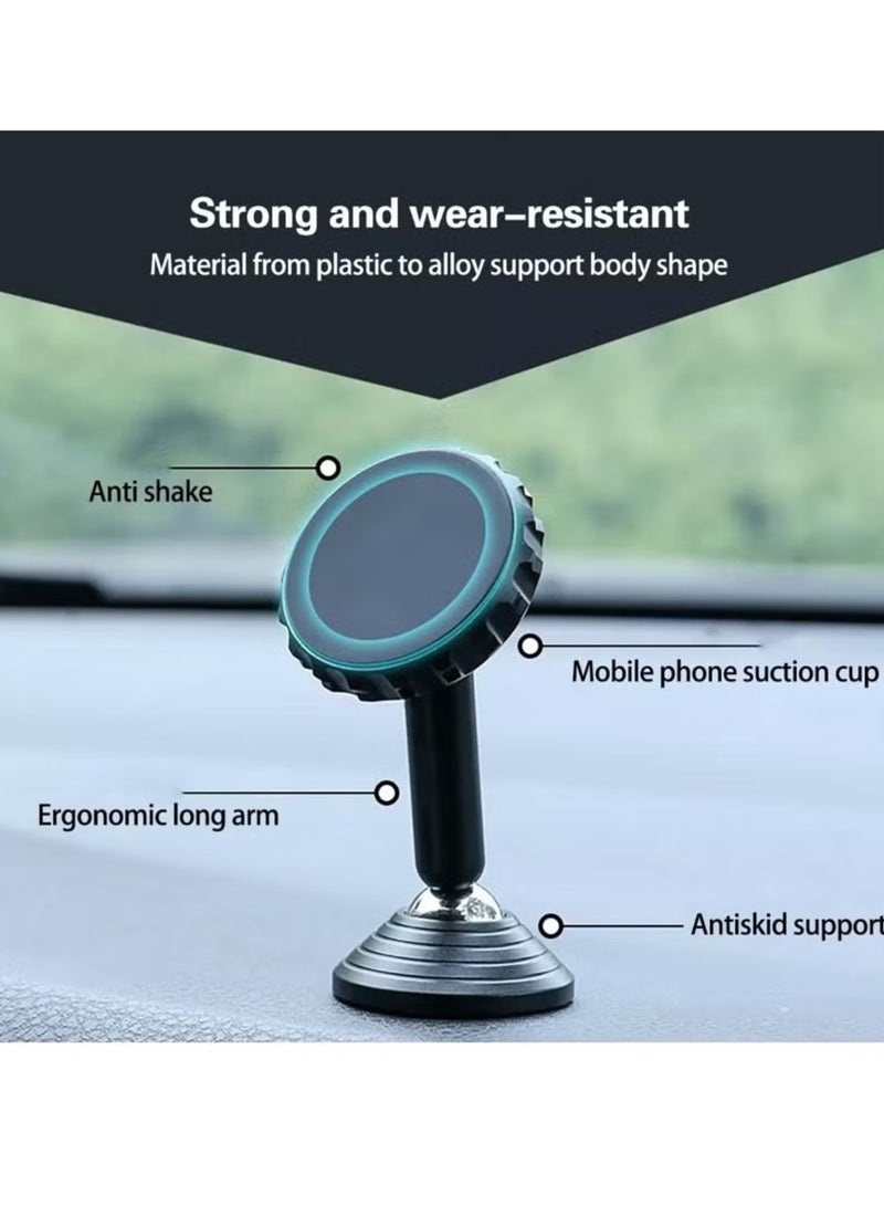 ELTRAZONE Magnetic Phone Mount for Car and Home – Strong Double Ball Instrument Panel Holder (Black) - Image 2