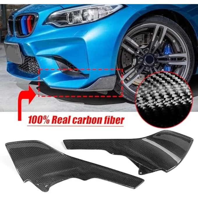 FINMOKAL Real Carbon Front Bumper Splitters Lip Winglet Compatible with BMW 2 Series F87 M2 Coupe 2016-2020 - Image 3