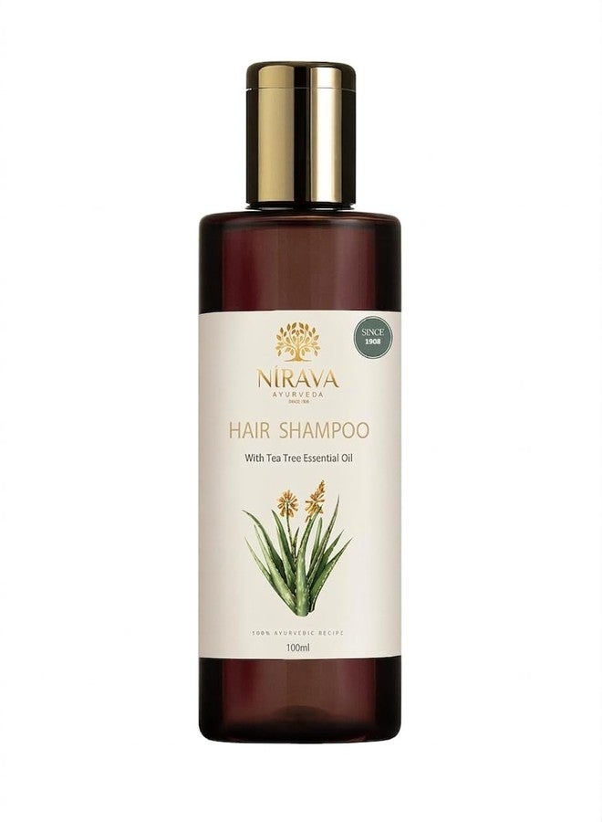 NIRAVA AYURVEDA شامبو نيرفا أيورفيدا للشعر بزيت شجرة الشاي | مضاد للقشرة | برينجراج أملا | عناية عشبية لطيفة لشعر ناعم وفروة رأس صحية (100 مل) - Image 1