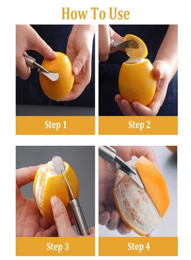 BENEKIY Orange Citrus Peelers Stainless Steel Slicer Cutter Peeler Remover Opener Humanized Design Curved Handle Fruit Tools Kitchen Gadget - Image 3