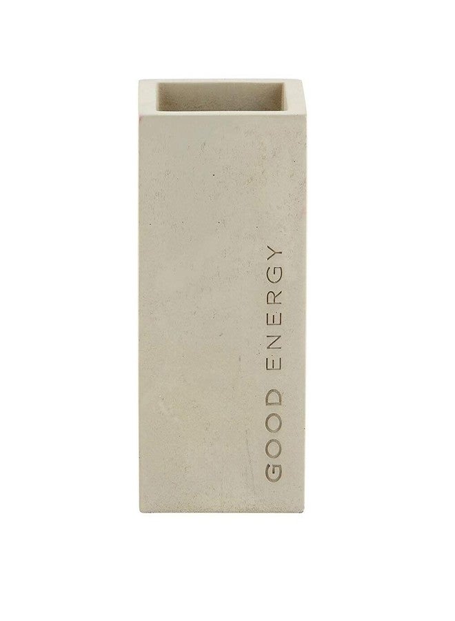 Santa Barbara Design Studio G2765 Good Energy Minimalist Concrete Cement Pen Holder | Scandinavian Style | 2.55" W x 4.41" H - Image 1