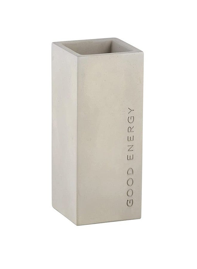Santa Barbara Design Studio G2765 Good Energy Minimalist Concrete Cement Pen Holder | Scandinavian Style | 2.55" W x 4.41" H - Image 3