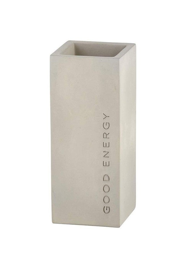 Santa Barbara Design Studio G2765 Good Energy Minimalist Concrete Cement Pen Holder | Scandinavian Style | 2.55" W x 4.41" H - Image 2