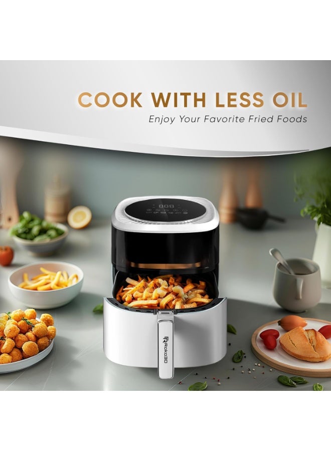 Roko3D 6 Cooking Programs 6L Big Capacity | Fry, Bake, Heat With One Touch LED Panel, Timer & Temperature Settings, Dishwasher Safe Basket - Image 2