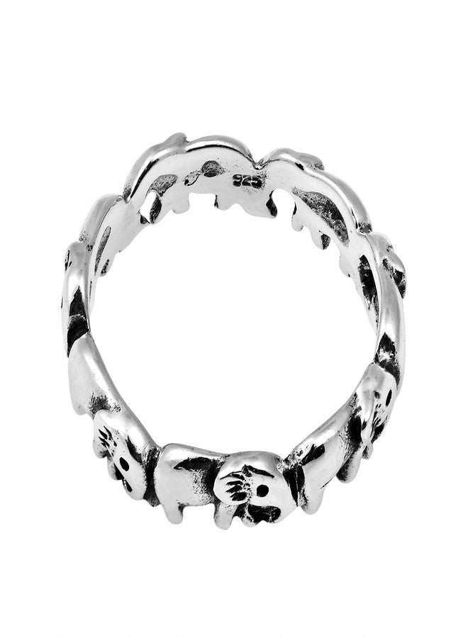 ايرافيدا خاتم من الفضة الإسترليني عيار 925 بتصميم فيل جميل وجذاب من إيرافيدا، مناسب للجنسين (مقاس 8) | خاتم بنقشة حيوانية للنساء | مجوهرات عصرية - Image 5