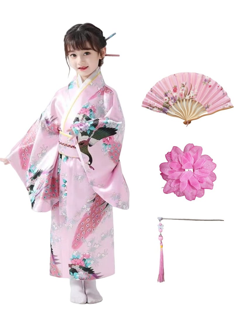 Loquat japanese traditional costume kimono robe for kids girls costume - Image 1