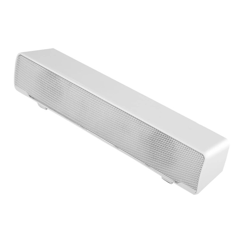 USB Soundbar with Stereo Bass Surround Sound 3.5mm Aux Input for PC and Mobile Phones White - Image 5