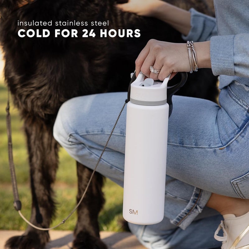 Water Bottle with Straw Lid Vacuum Insulated Stainless Steel Metal Thermos Bottles | Reusable Leak Proof BPA-Free Flask for Gym, Travel, Sports | Summit Collection | 22oz, Lavender Mist - Image 5