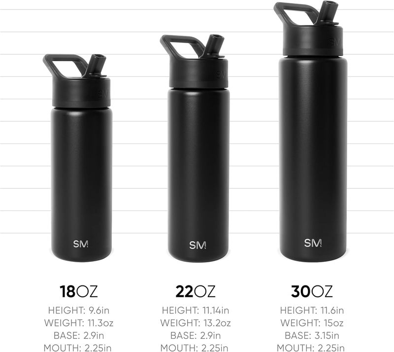 Water Bottle with Straw Lid Vacuum Insulated Stainless Steel Metal Thermos Bottles | Reusable Leak Proof BPA-Free Flask for Gym, Travel, Sports | Summit Collection | 22oz, Lavender Mist - Image 3