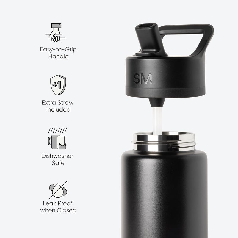 Water Bottle with Straw Lid Vacuum Insulated Stainless Steel Metal Thermos Bottles | Reusable Leak Proof BPA-Free Flask for Gym, Travel, Sports | Summit Collection | 22oz, Lavender Mist - Image 2