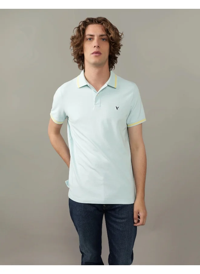 American Eagle AE Tipped Flex Pique Polo Shirt
