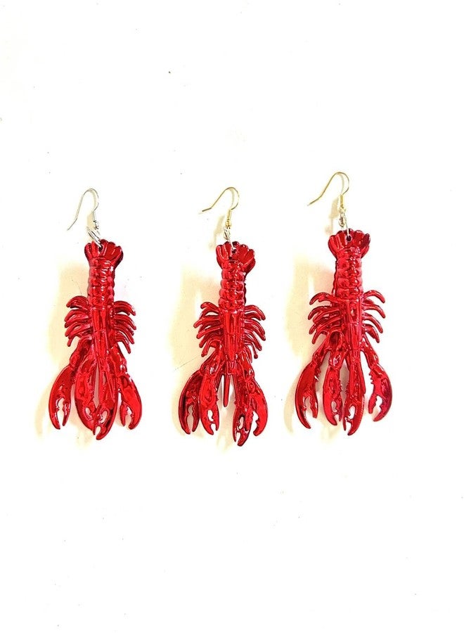 GZYSSL 12 Pcs Mardi Gras Red Carwfish Earring Pendant Decoration Mini Beach Lobster Pendant Earrings Gift - Image 1