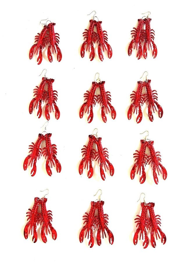 GZYSSL 12 Pcs Mardi Gras Red Carwfish Earring Pendant Decoration Mini Beach Lobster Pendant Earrings Gift - Image 3