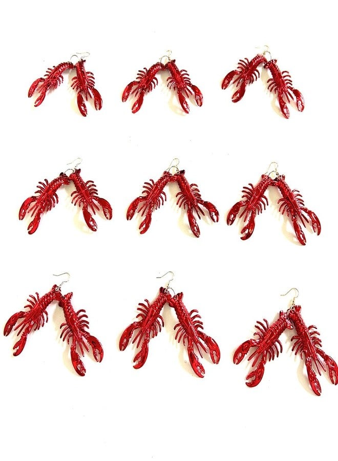 GZYSSL 12 Pcs Mardi Gras Red Carwfish Earring Pendant Decoration Mini Beach Lobster Pendant Earrings Gift - Image 5