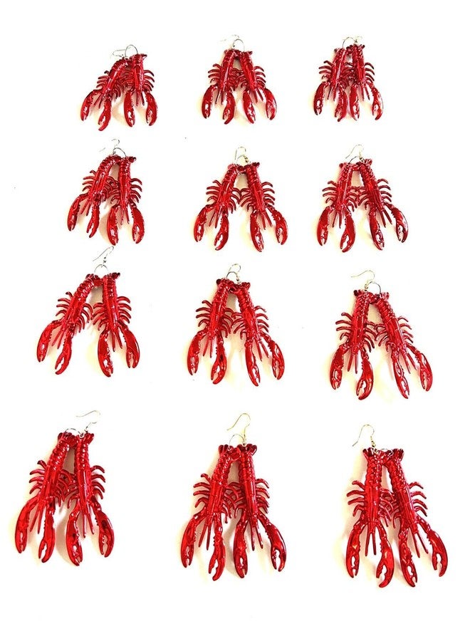 GZYSSL 12 Pcs Mardi Gras Red Carwfish Earring Pendant Decoration Mini Beach Lobster Pendant Earrings Gift - Image 4