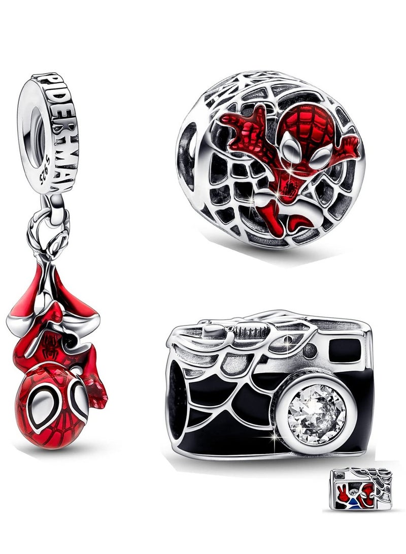 SYOSI 925 Sterling Silver Charms Mouse Robot Key Beads with Spider Man and Camera for European Bracelets DIY Jewelry Set Baby Yoda Charm Dangle Pendants Cartoon Jewelry Gift for Women Girls - Image 1