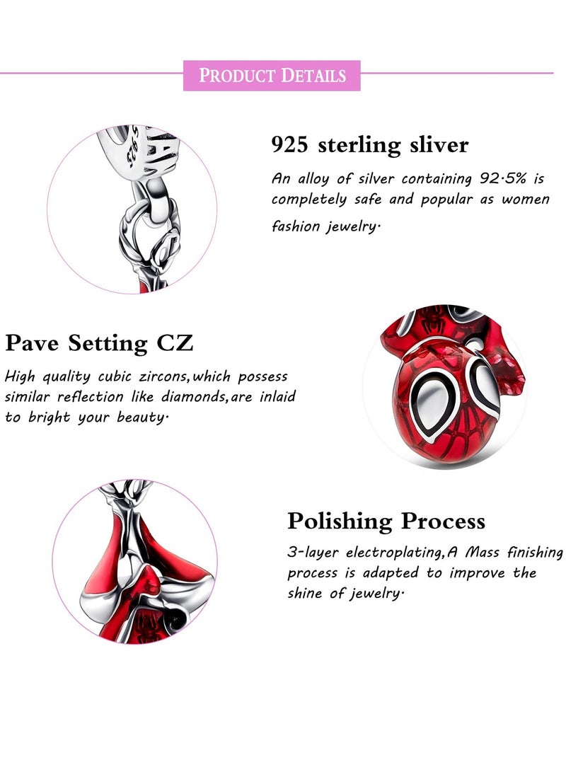 SYOSI 925 Sterling Silver Charms Mouse Robot Key Beads with Spider Man and Camera for European Bracelets DIY Jewelry Set Baby Yoda Charm Dangle Pendants Cartoon Jewelry Gift for Women Girls - Image 2