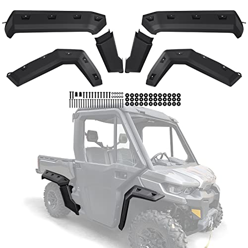 CUSAUTV Heavy Duty Fender Flares Compatible with Can Am Defender HD 5 HD8 HD10 MAX HD8 MAX HD10 20162025 AccessoriesFront Rear Extended Mud Guards Replace 715006821 715002424 715006822
